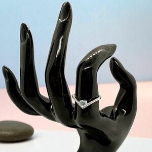 New Sterling Silver & Rainbow Opal Ring, Size 7